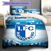 Benutzerdefinierter Name 1. FC Magdeburg Bettwäsche, Steppbett-Set Bettbezug Kissenbezug Zuhause Geburtstagsgeschenk(1 Bettbezug + 2 Kissenbezüge, ohne Füllung) -HE1