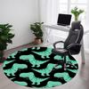 1 Stück Büro-Rundteppich mit Dino-Muster, Indoor-Matte geeignet für Büro, unter Bürostühlen, Schlafzimmer, Wohnzimmer, Heimdekoration, Raumdekoration, n52