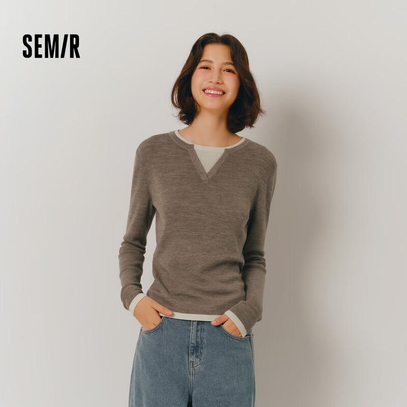 Semir Women's Faux Two-Piece Wool-Blend Knitted Sweater