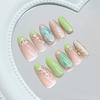 Stereo Qingti Green French Irregular Gilt Flash Diamond Sweet European and American Style Removable Nail Art Tablets 30 pieces