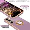 Coque - BOOLING - pour Samsung Galaxy A14 4G/5G - Silicone Liquide - Violet - Support Rotatif