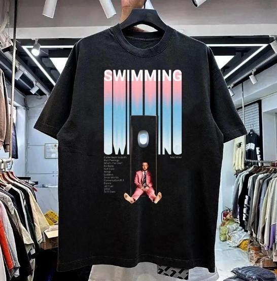 Mac Miller Swimming 90s Rare Design Black T shirt Retro style tee S5XL Unisex T-Shirt M