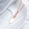 Smooth Gold Color Oval Pendant Necklace Personality Women Jewelry Match Earrings