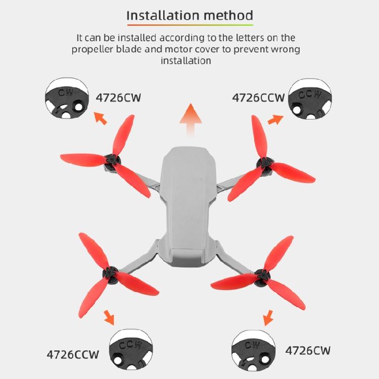 2 Pairs Low Noise Propeller for Mavic Mini 2/for Mavic Mini Flying Wing 3-Blade