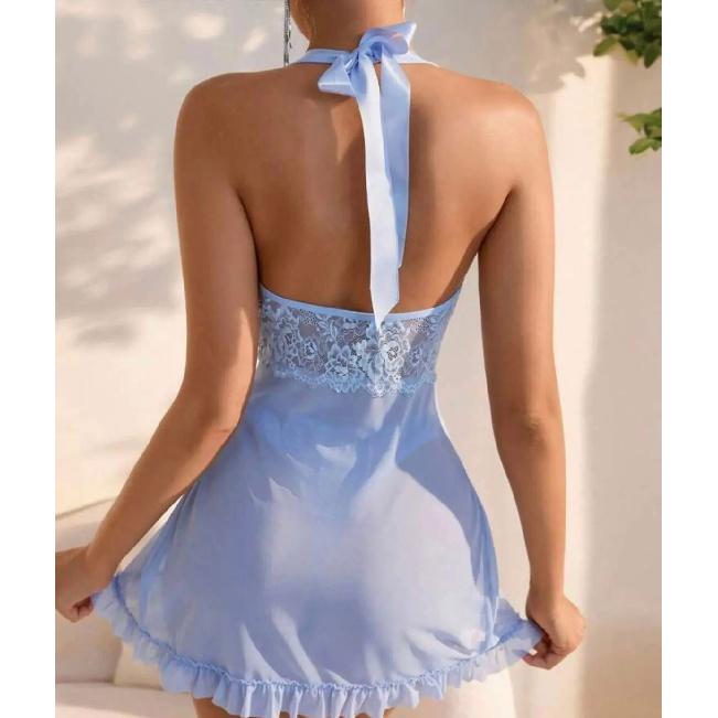 Sexy Nightdress Woman Lingerie For Sex Crotchless Backless Hot Hollow Open Bra Body Dress Erotic Costumes Babydoll Underwear