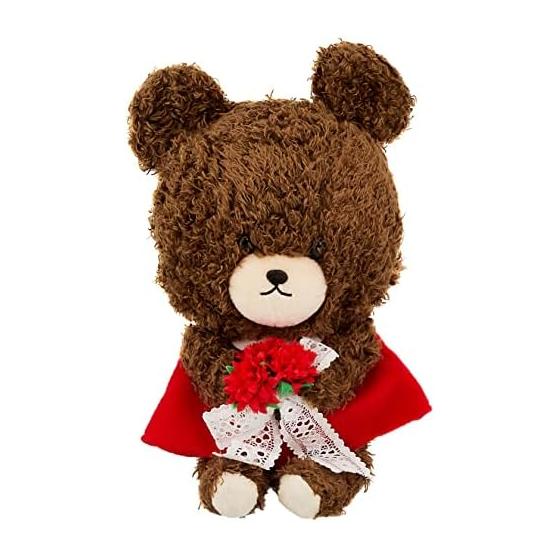 Sekiguchi Bear School Mokomoko Jackie Red Flower S size Height approx. 21cm