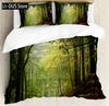 Forest Duvet Cover Set Misty Autumn Decor 3 Piece Bedding Set With 2 Pillow Shams Queen King Full Size For Kids Teens Adults