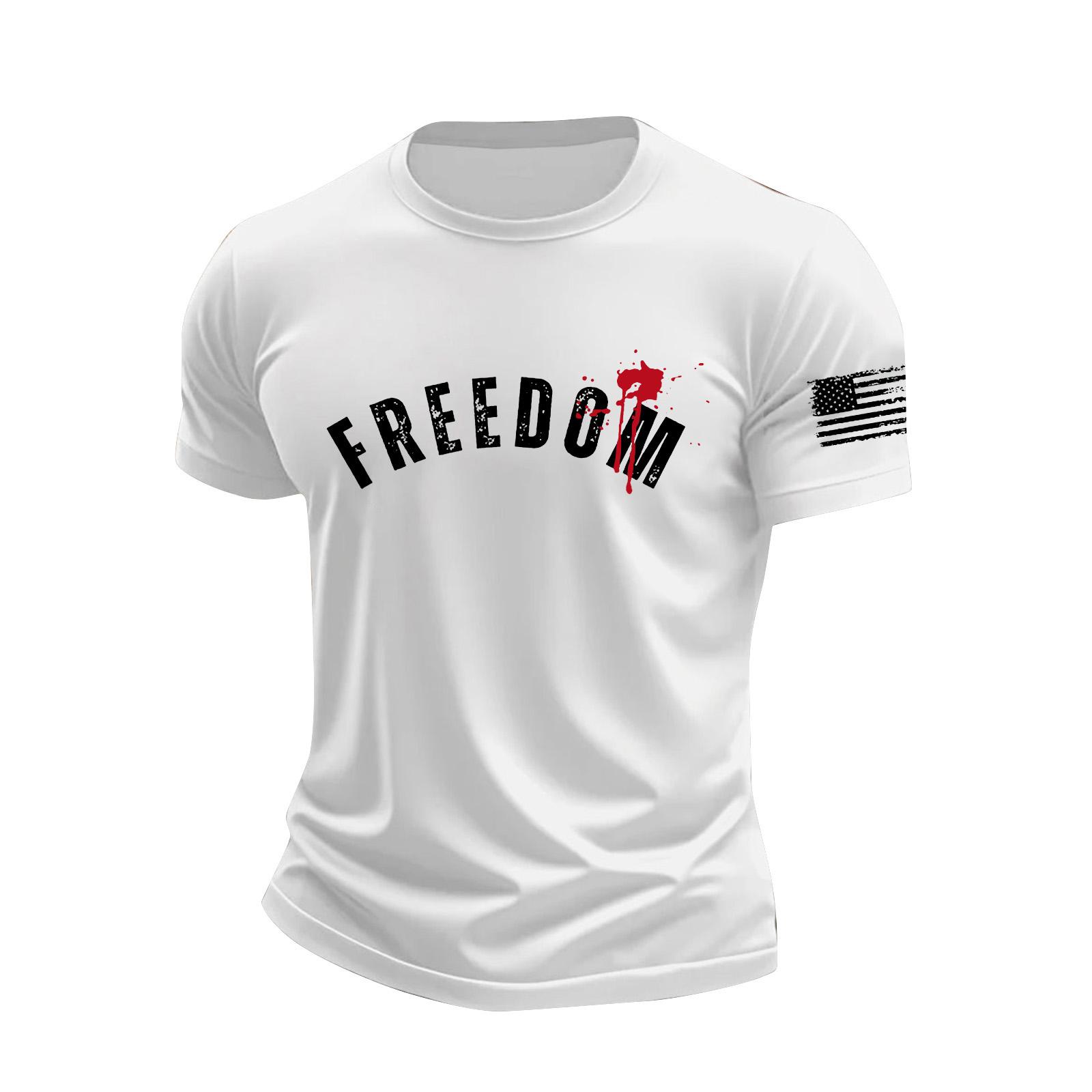 

Мужская футболка с коротким рукавом с принтом Мужская свободная повседневная футболка с коротким рукавом XL белый