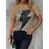 Camiseta con Estampado 3D de Leopardo para Niños y Adultos, Camiseta Casual de Verano para Mujer, Top de Manga Corta para Exteriores, Camiseta de Manga Corta con Capucha