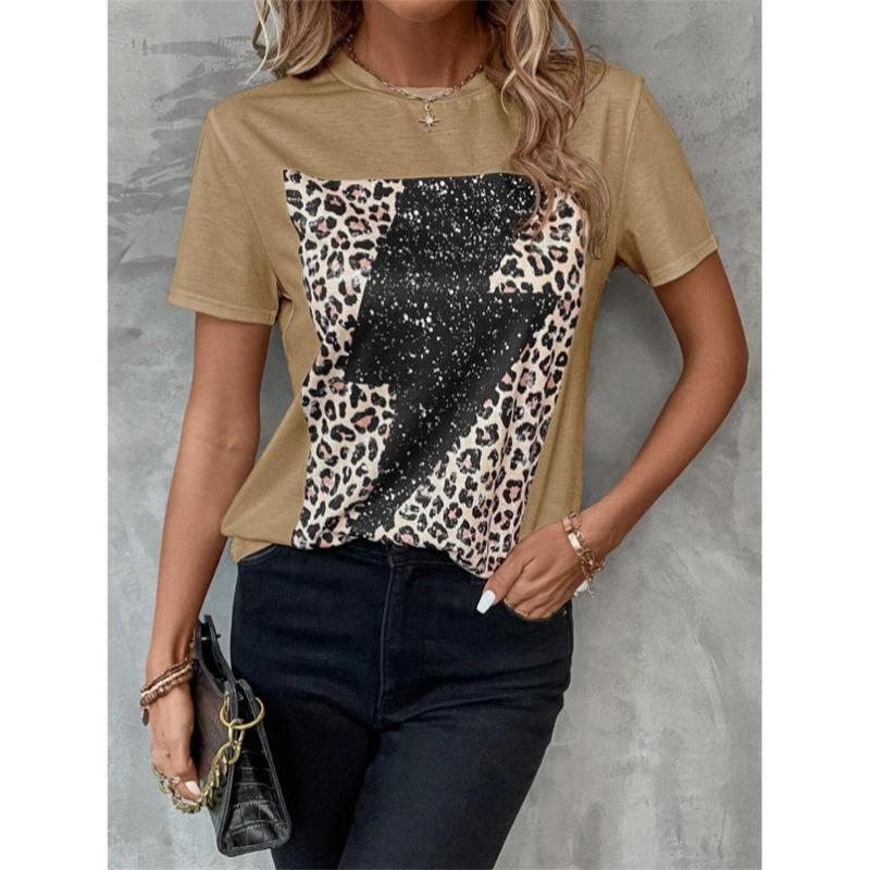 Leopard 3d Printed Kids Adult T-shirt Summer Women's Casual Outdoor Girl Short Sleeve Tees Top Pullover