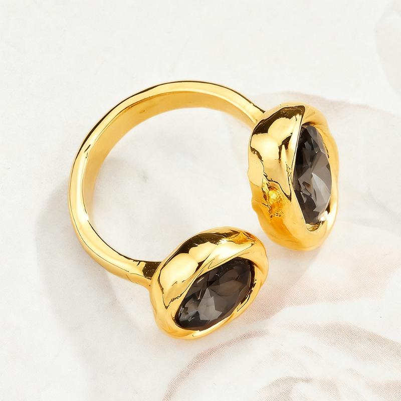Minimalist Rhinestone Open Ring For Women Korean Fashion Geometry Adjustable Knuckle Ring Party Jewelry Lady Gift