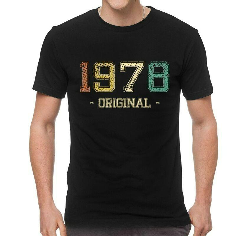 Vintage Born In 1978 T-shirt Men Novelty T Shirt Men Cotton Old Birthday Gift Tshirt Tee Top Harajuku Oversized Streetwears