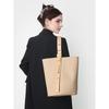 Women's Bag Korean Style Lazy Chic High-end Large Capacity Spring Summer New Genuine Leather Bucket Bag Commuter Crossbody Tote Bag