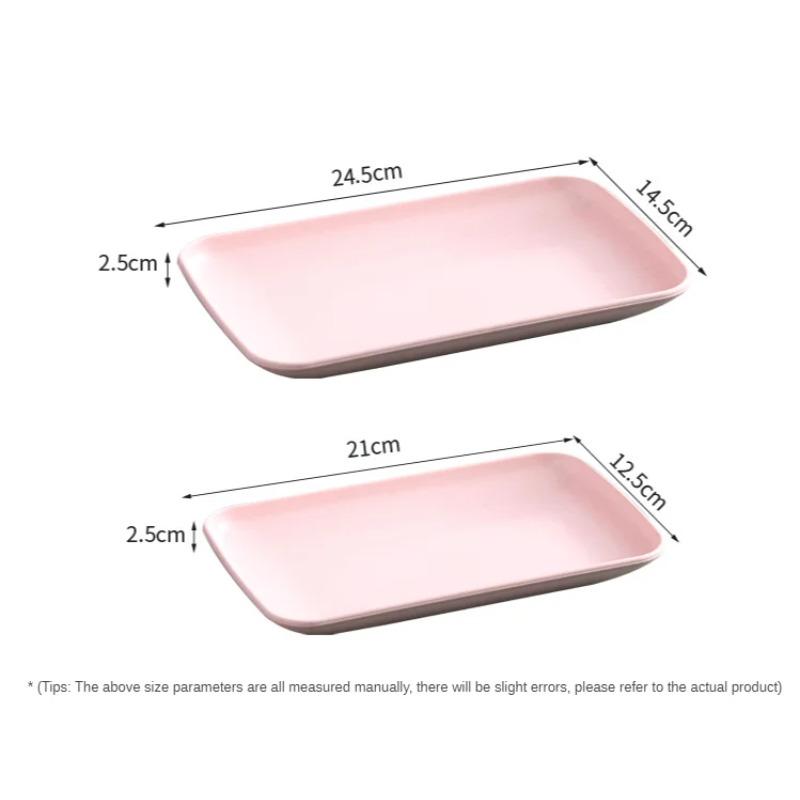 Creative Wheat Straw Rectangular Plate Dessert Sushi Pasta Plate  Dishes Dinner Plate Healthy Tableware Kitchen Cooking Utensils