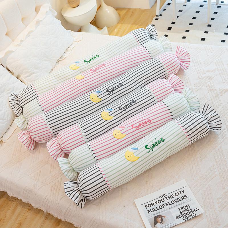 Cartoon Candy Cotton Long Pillow With Removable Cover For Girls And Boys Sleep Comfort