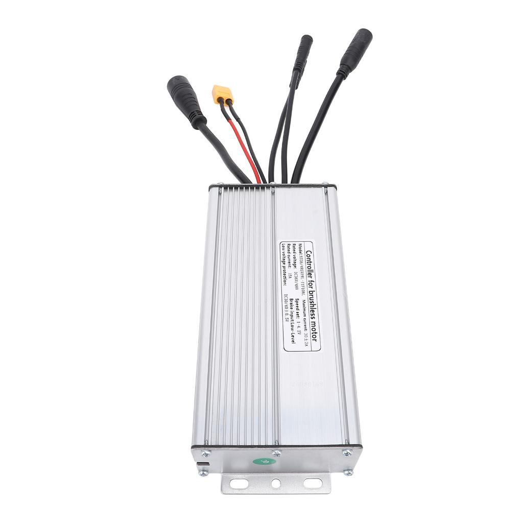 Sine Wave Controller 30A Aluminum Alloy Rain Proof Electric Bike Motor Speed Controller with 5 In 1 Cable for 36V 48V 1000W Motor