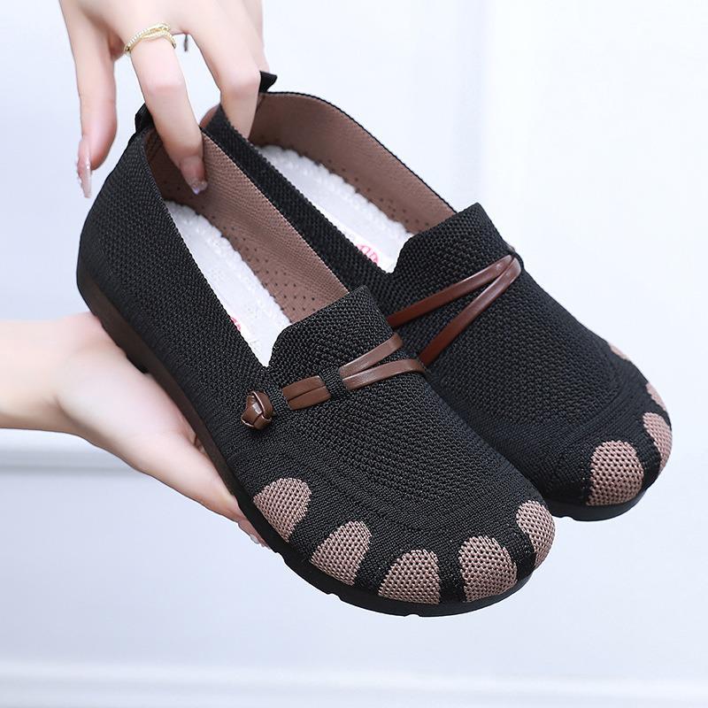 New Style Non-Slip Soft Sole Flat Shoes for Middle-Aged & Elderly Women - Spring/Autumn Comfort Shoes