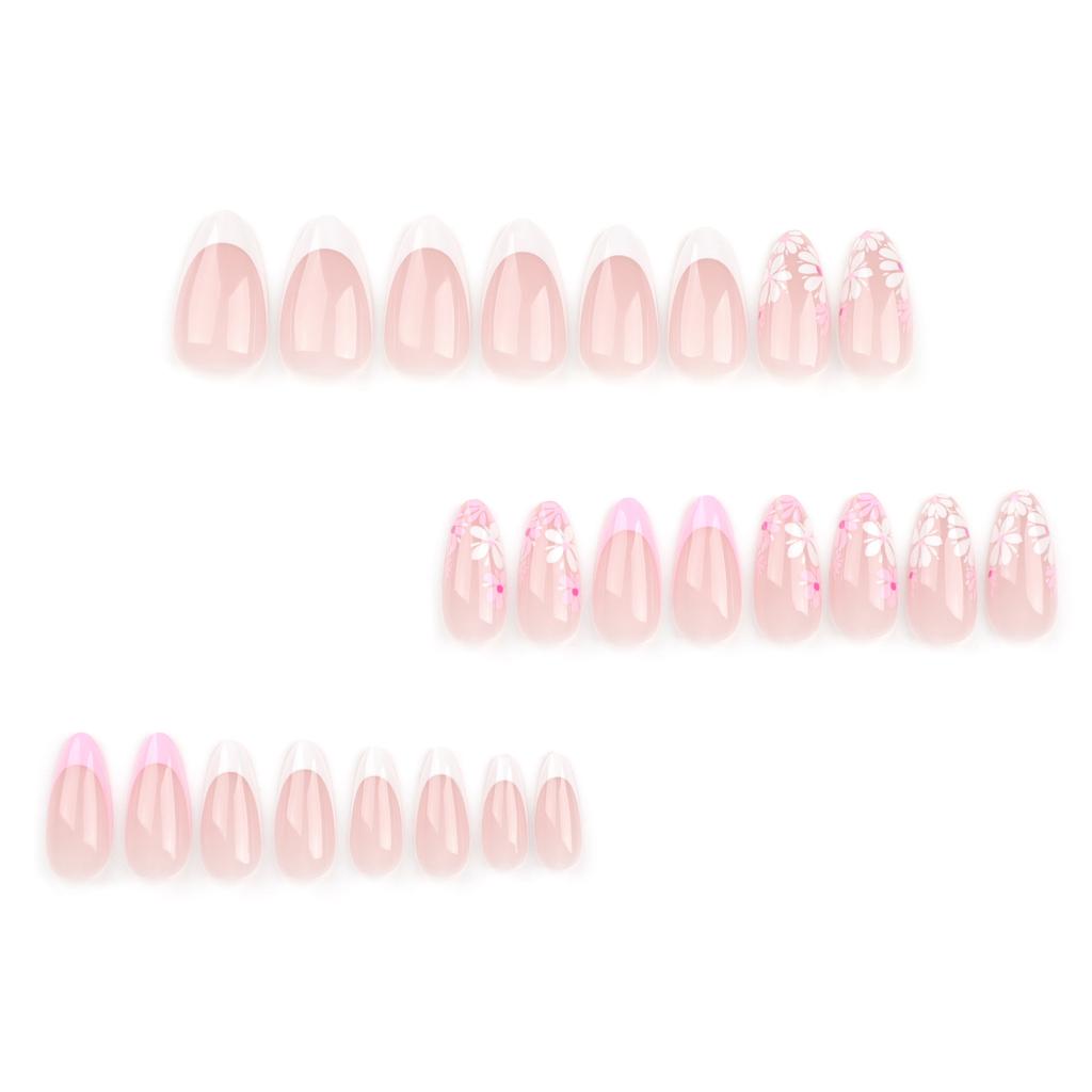 New Simple French Nail Art Tablets Almond Nail Art Nails Summer Flower Nail Tablets