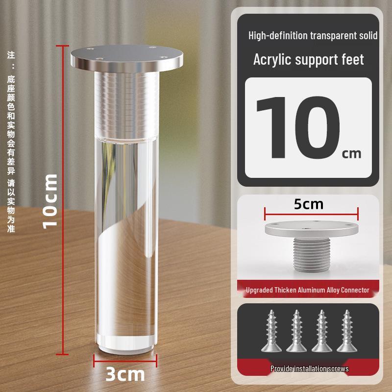 Verstellbarer massiver Acryl-Möbelstützfuß für TV-Schrank, Sofa, Badezimmerschrank oder Couchtisch.