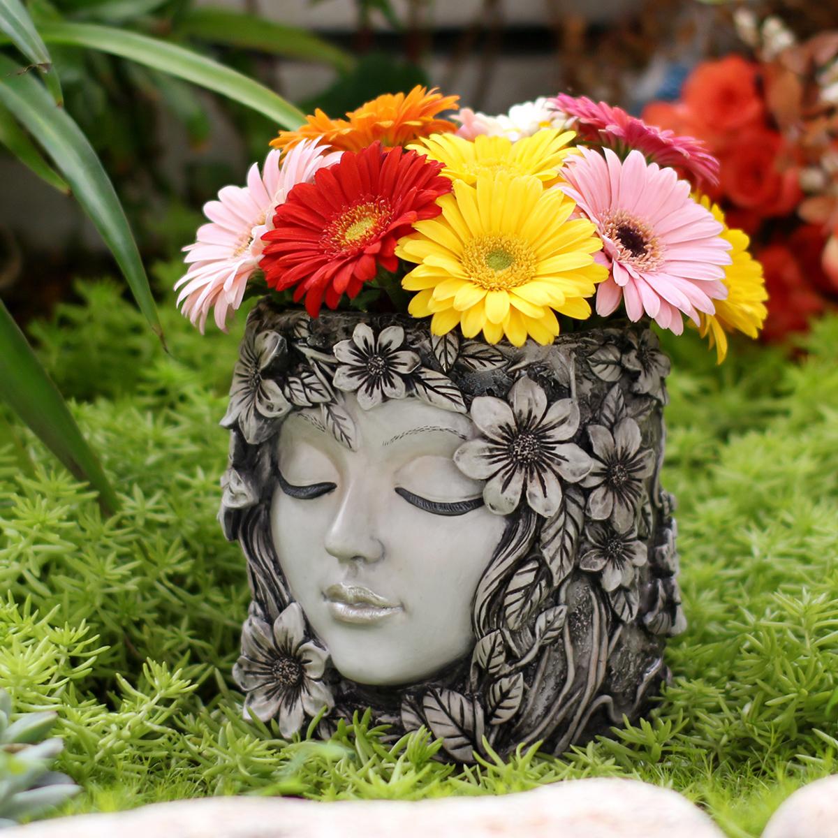 Горшок для цветов «Лицо цветка», Горшок для цветов «Спящая красавица», Креативный садовый горшок-статуэтка