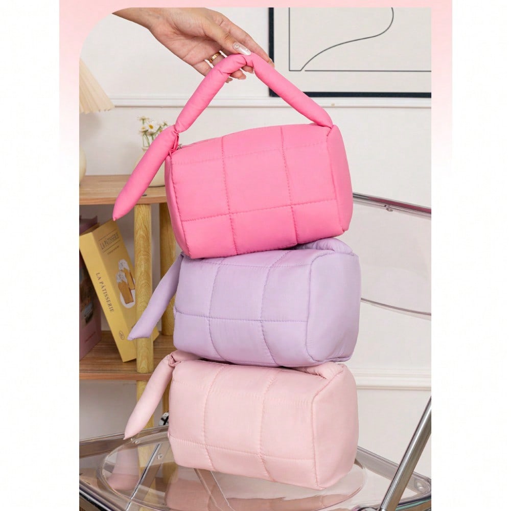 New Cosmetic Bag Portable Portable Large Capacity High Value Candy Color Storage Toilet Bag