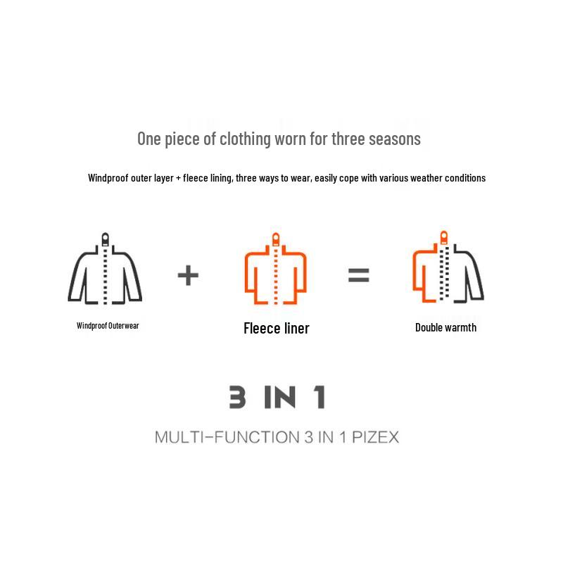 JEEP Men's 3-in-1 Windproof Waterproof Outdoor Jacket