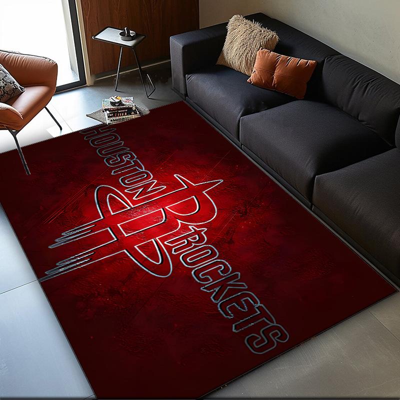Houston Rockets Area Rug Suitable for Indoor And Outdoor,Carpets for Playroom, Homes, Offices, Living Rooms,Home Decor,Christmas Fan Gift