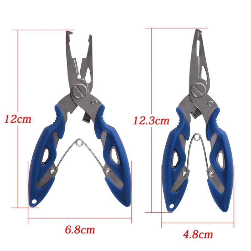 4-in-1 Fishing Pliers - Stainless Steel Line Cutter/Hook Remover with Non-Slip Jaw, Portable Multifunction Tool for Angling