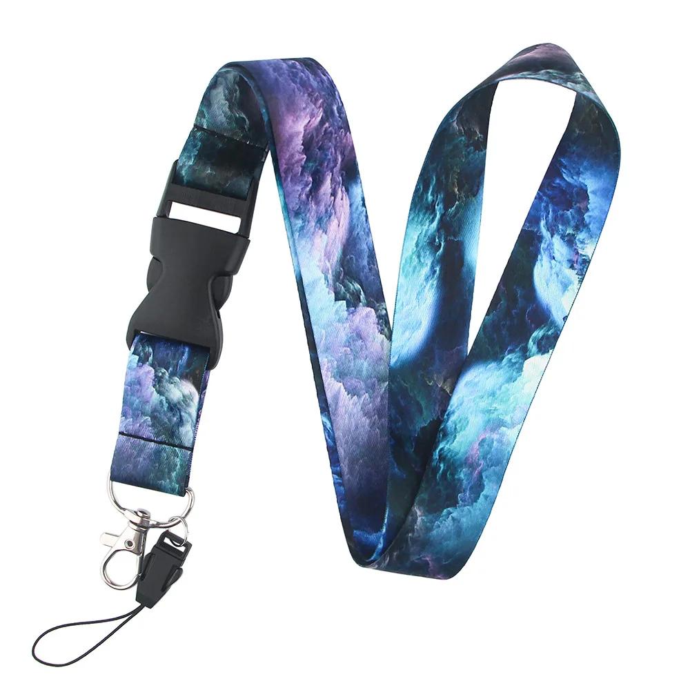 Starry Sky Neck Strap Lanyards for Keys Marble Stripe Keychain ID Credit Card Hang RopeAccessories Gift