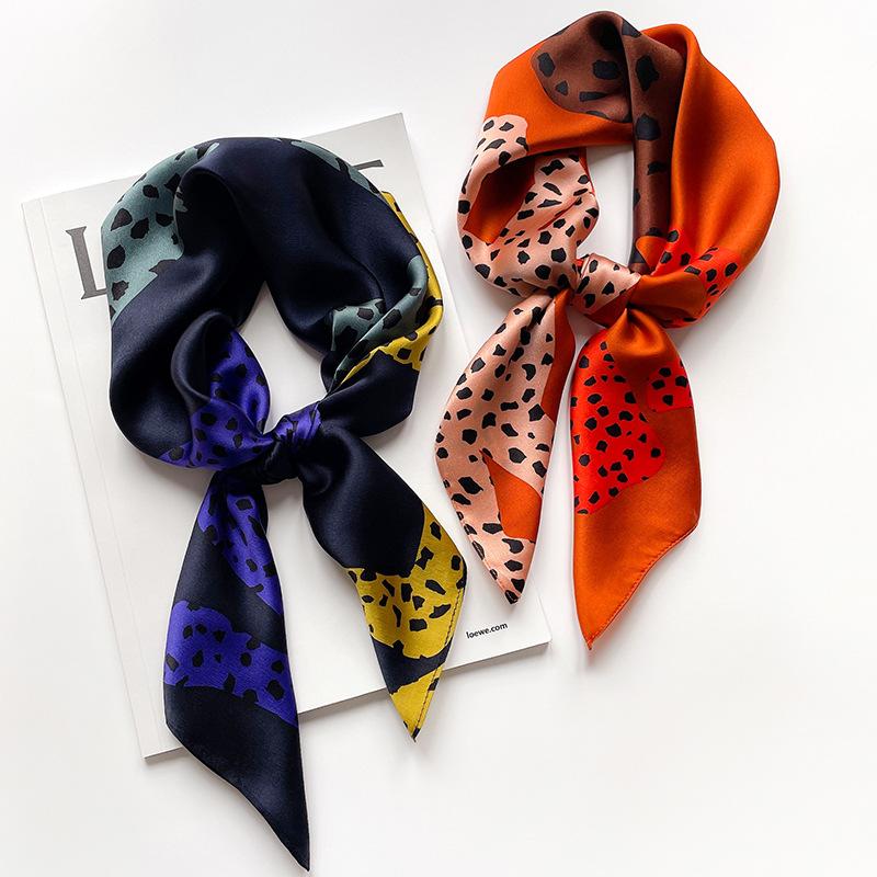 1116 New Mulberry Silk Small Square Scarf Women's Silk Scarf Korean Version Printed Decorative Scarf Autumn and Winter Warm Scarf Scarf Scarf