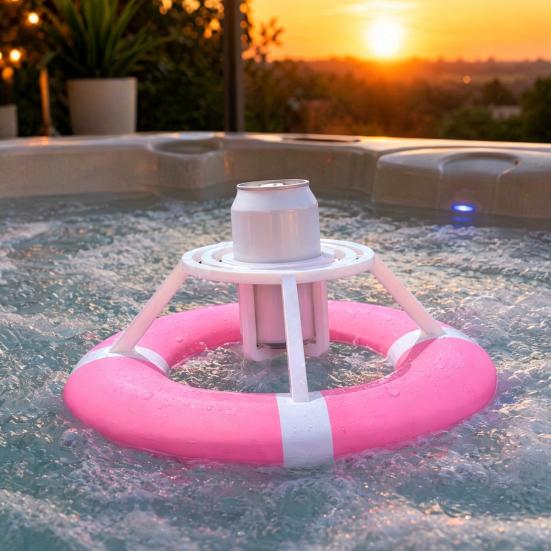 Floating Gyro Cup Holder, The Beer Buoy Floating Drink Holder, Anti Spill Gyro Can Holder, Pool Drink Float for 12oz Standard Cans, Floating Beverage