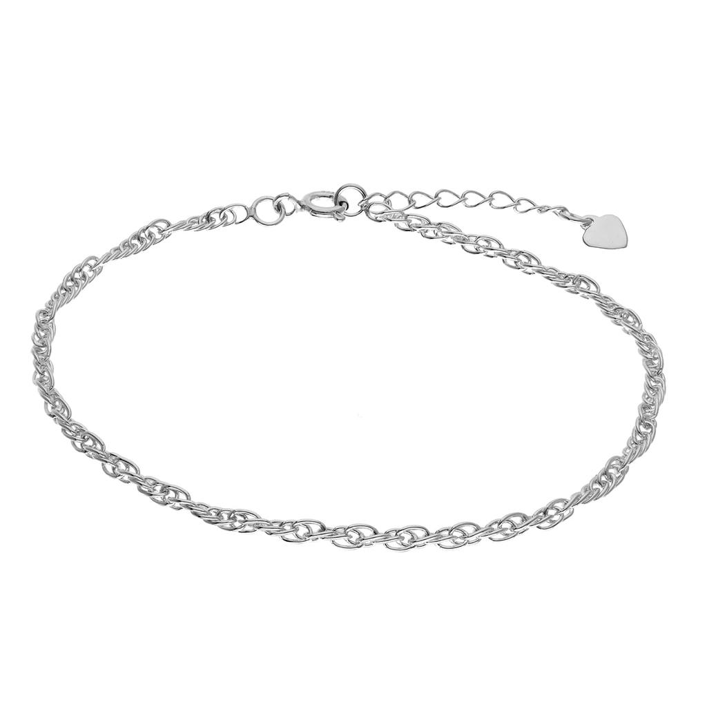 [Shinjuku Gin no Kura] Designer Chain Silver 925 Anklet (E. Screw Chain) 19.5-24.0cm Women's Simple Silver Ankle Ankle Delicate