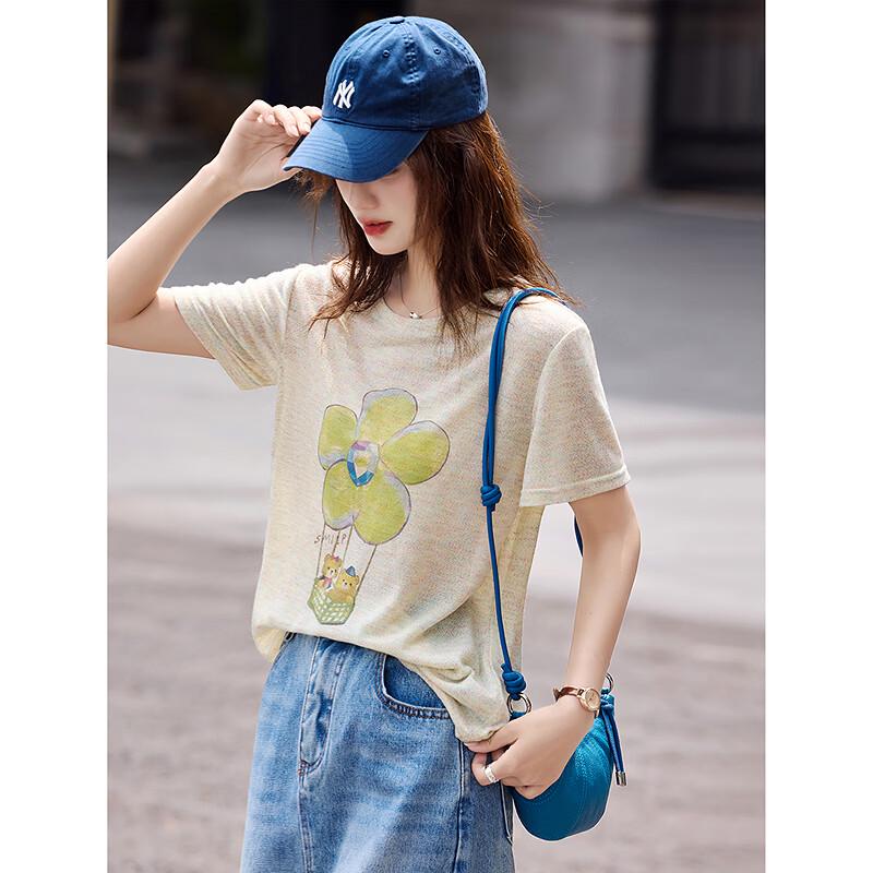 Awakening Paradise Summer Printed Knitted T-Shirt L