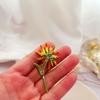 Retro Mori Sunflower Paint Brooch - Stylish and Simple Women's Accessory.