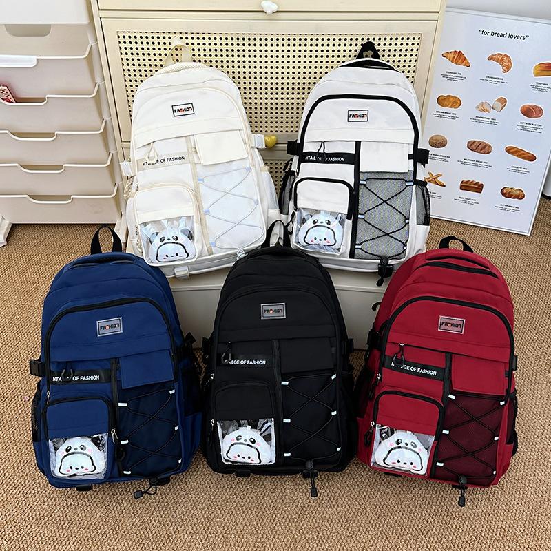 High School Students Reduce the Burden of Spine Protection Middle School Students Schoolbag Large Capacity Simple Casual Backpack Tide