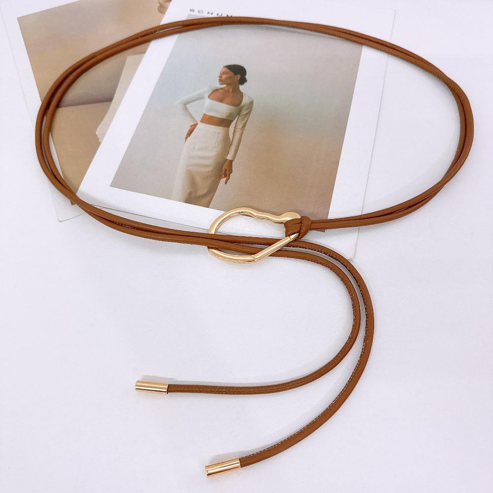 Stylish Slimming Leather Rope Waist Chain Multi-Use Versatile Waist-Cinching Belt Thin Rope Simple Skirts Waist Cover Party