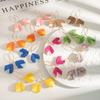 Spring Color Weaving Trend Texture Line Leaf Stud Earrings, Exaggerated Temperament Show Face Small Earrings