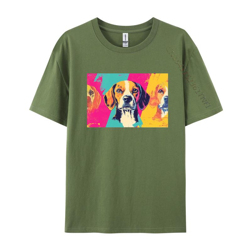 

Beagle Art Tshirt Art Style Pet Companion Printed Animated Tshirt Top Tshirts for Men Graphic Tee Cotton 4XL