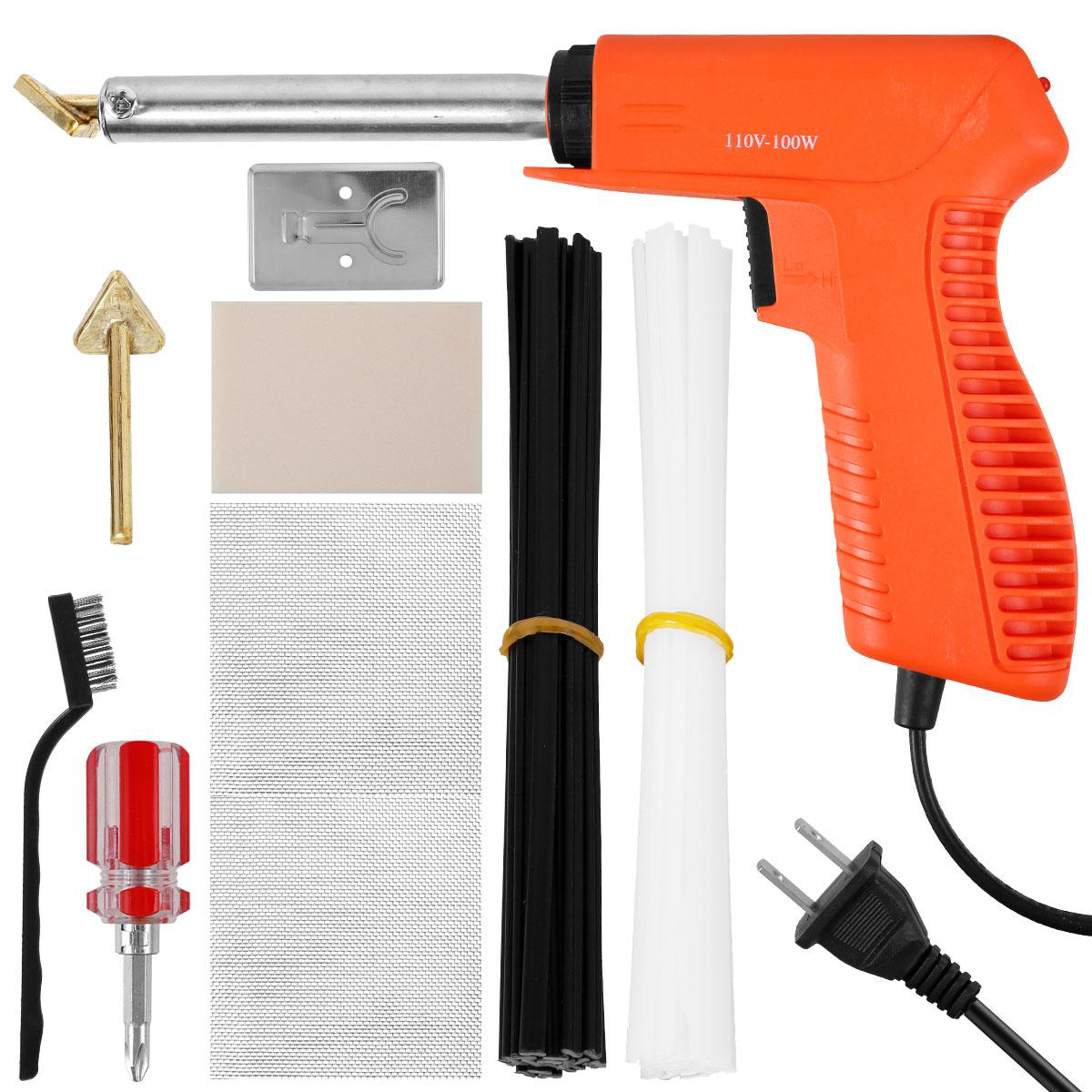 

2 In 1 Plastic Welding Kit 100W Small Soldering Iron with 2 Soldering Iron Tips & 40 Welding Rods Car Bumper Repair Welder Tools