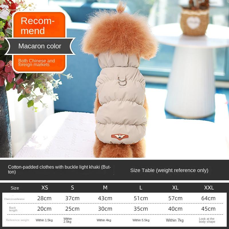 Roupas para cães Colete de inverno Roupas quentes de algodão acolchoado Roupas para cães Roupas para bipés Roupas para animais de estimação