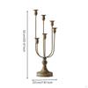 6 Arm Candelabra Worn Finish Tabletop Bronze Toned Iron Candle Stand
