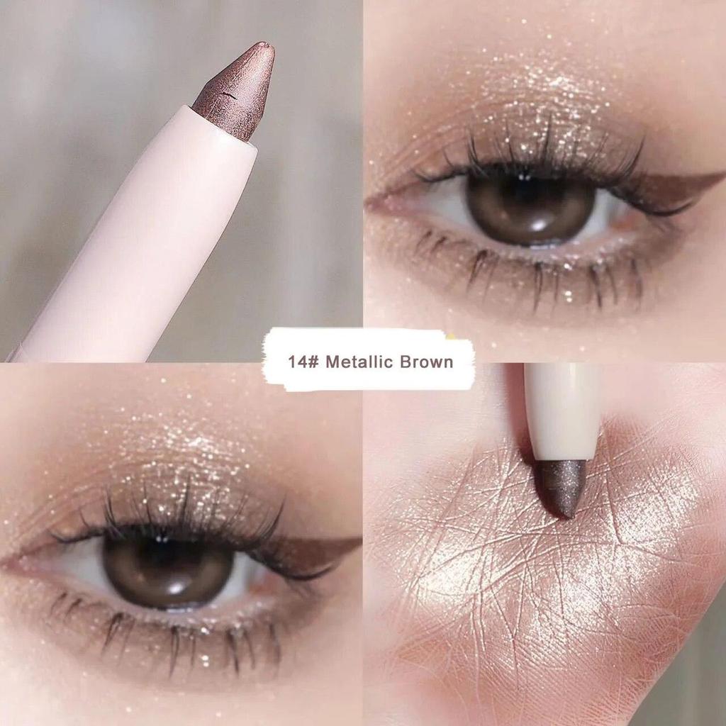 Lidschatten Liegender Seidenraupen-Highlighter-Stift Koreanisches Augen-Make-up Mattweiße Perle Hochglänzender aufhellender Glitzer-Lidschattenstift