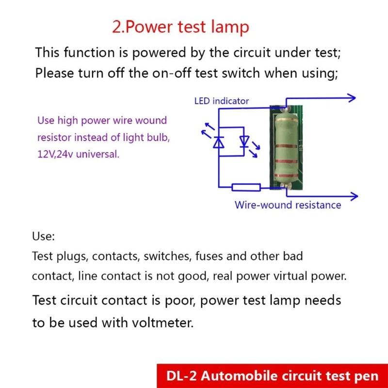 Auto-Stromkreisprüfer DC0-36V Fahrzeug-Pulssensor-Signal LED-Licht Prüfstift Sonde Auto-Spannungsmesser Elektrisches Werkzeug