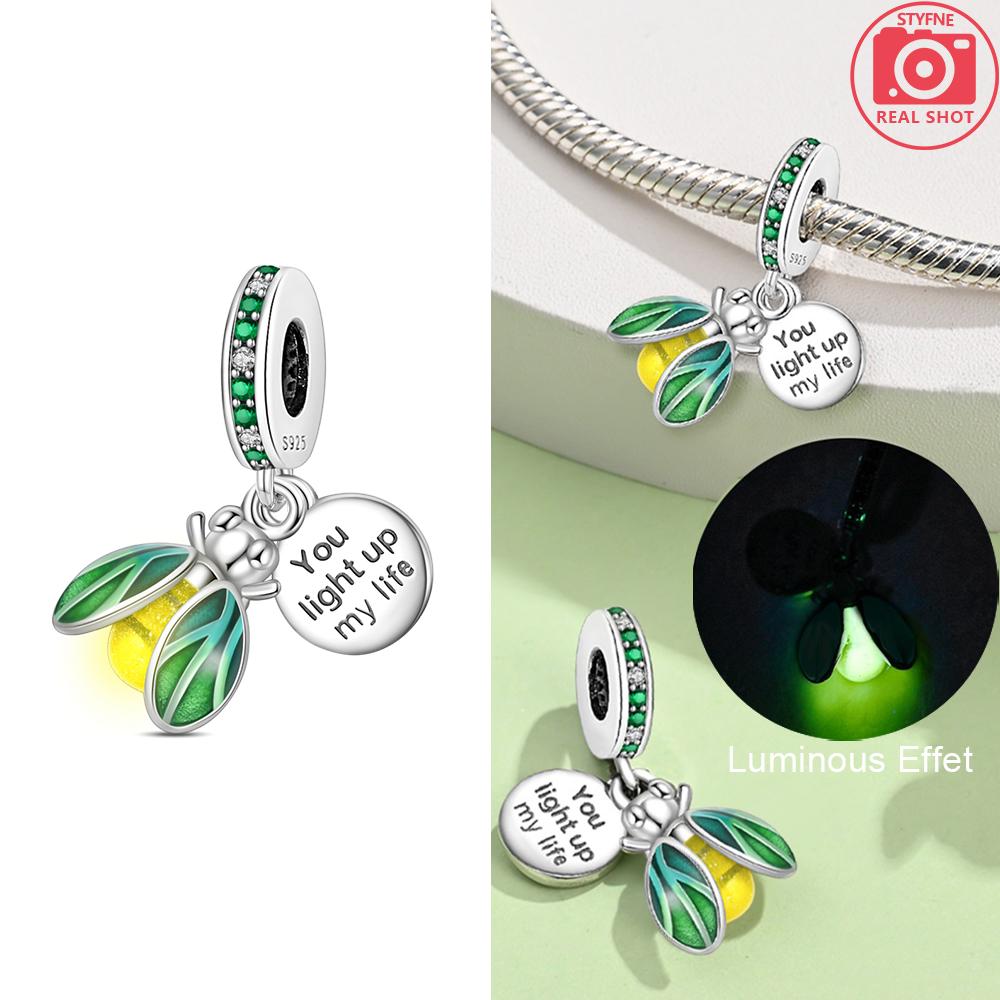 

Original Charms Copper Certified Luminous Fireflies Candy Stars Hearts Beads Fit Bracelet Jewelry Diy Women