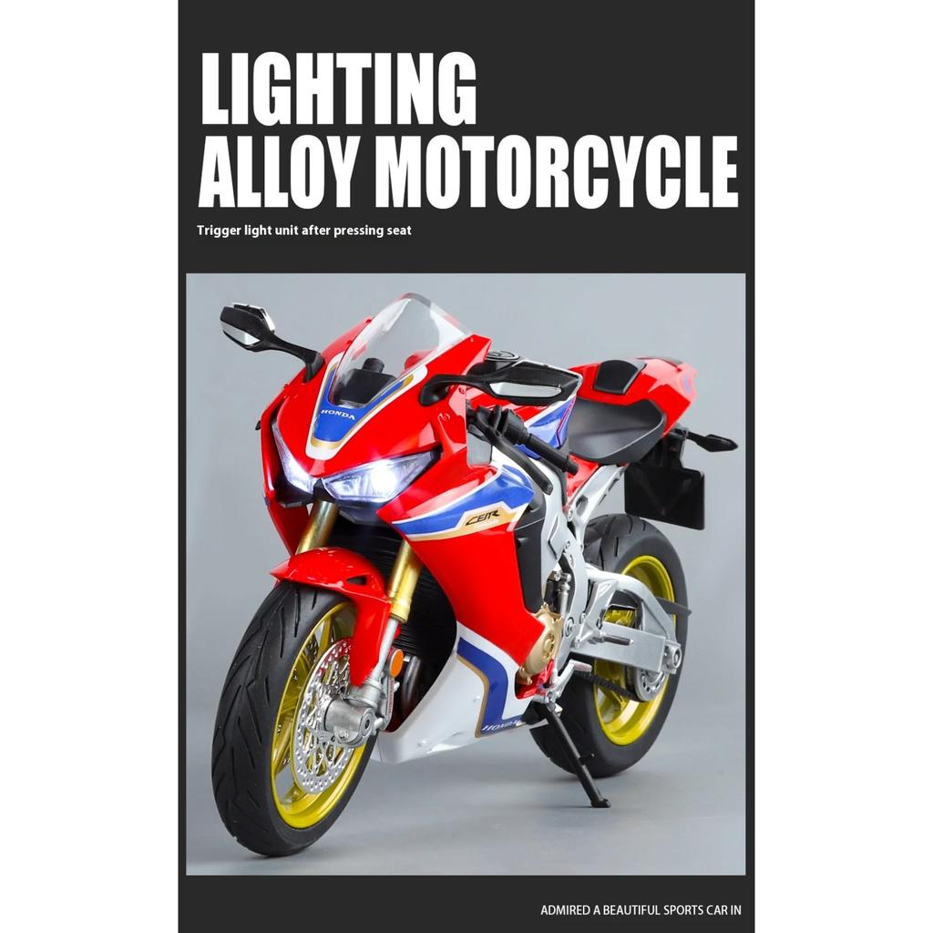 1/9 Honda CBR1000RR Speed Adult Collection Decoration Gifts Motorcycle Diecast Simulation Alloy Model Sound & Light Toy for Boys