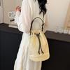Summer Straw Shoulder Bags Drawstring Women'S Hand-Woven Bucket Bag Raffia Woven Handbags Casual Tote Ladies Beach Crossbody Bag Quality