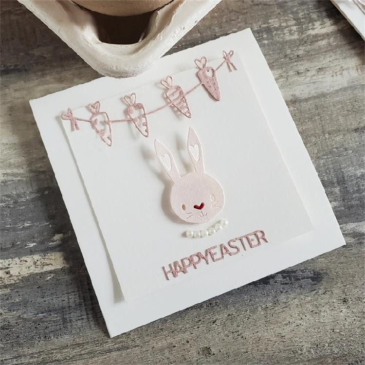 Bunnies Cutting Dies Scrapbooking Stencils Carrots Carbon Steel Die Cut Templates for Card Making Packaging Decoration