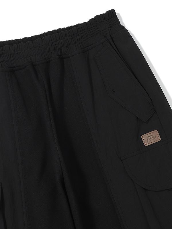 BBC EARTH Woven Patch Buckle Cargo Pants_Black