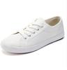 Fashion Unisex White Canvas Shoes Summer Casual Student Sports Shoes Lace-up Plaid Flat Shoes