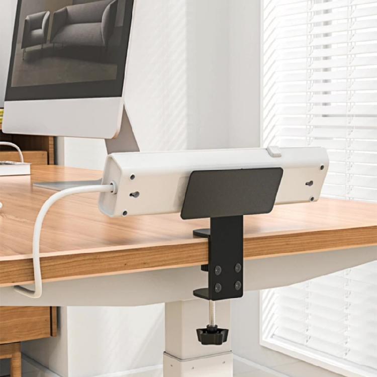 Nastavitelný držák napájecího panelu pod stůl Odnímatelná svorka Designový stojan na napájecí zásuvku Pasuje na okraje stolů o tloušťce 0,39 až 1,96 palce